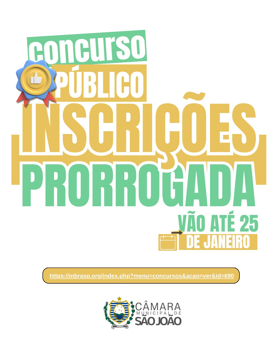 Imagem da notícia Inscrições prorrogadas